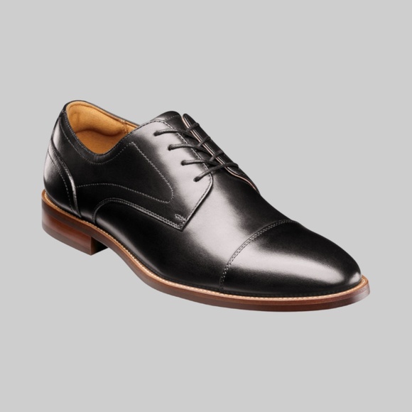 Mens Florsheim Rucci Cap Toe Oxford in Black Leather. 13384 001 main image 2